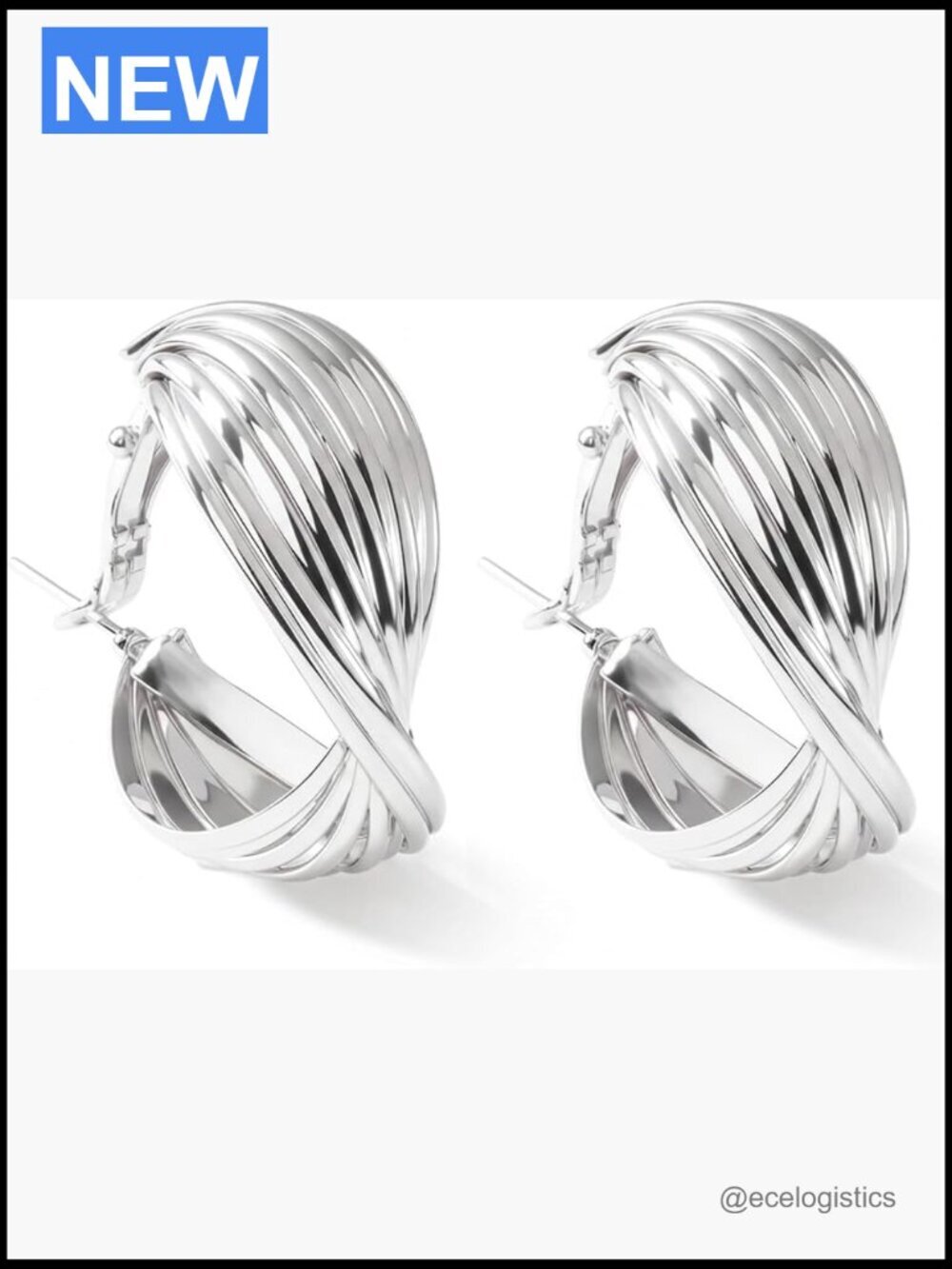 Heart Knot Hoop Earrings - Twist Circular Design 1.1" - Hypoallergenic Metal